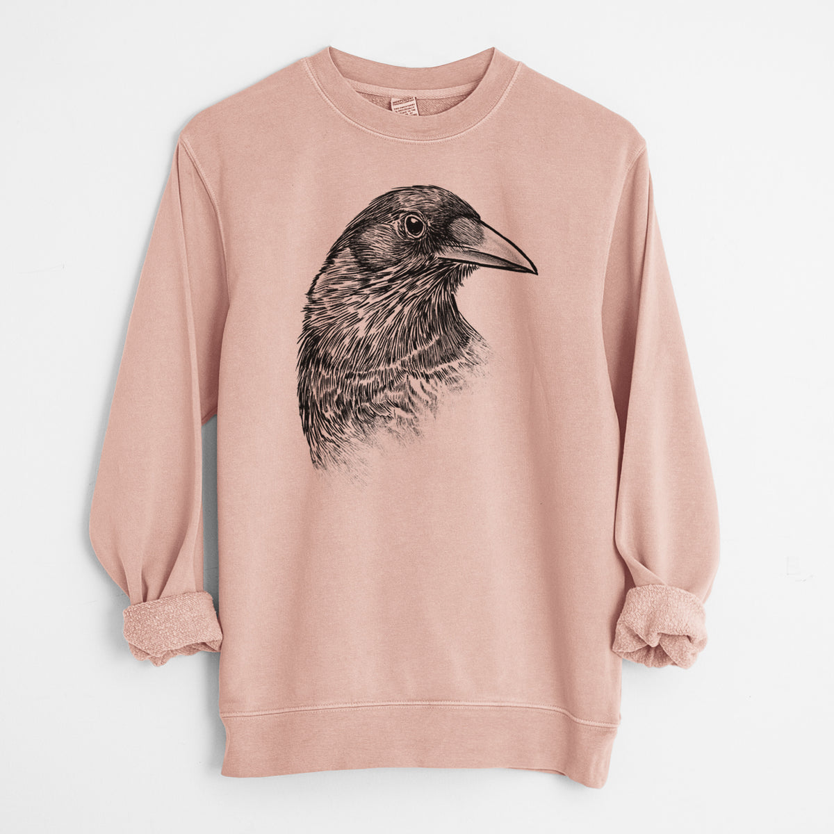 American Crow Bust - Corvus brachyrhynchos - Unisex Pigment Dyed Crew Sweatshirt