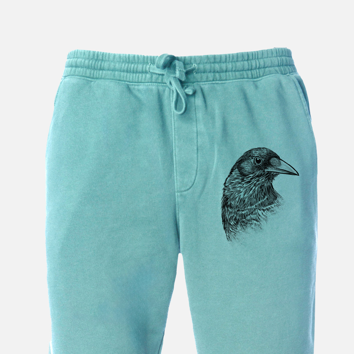 American Crow Bust - Corvus brachyrhynchos - Unisex Pigment Dyed Sweatpants