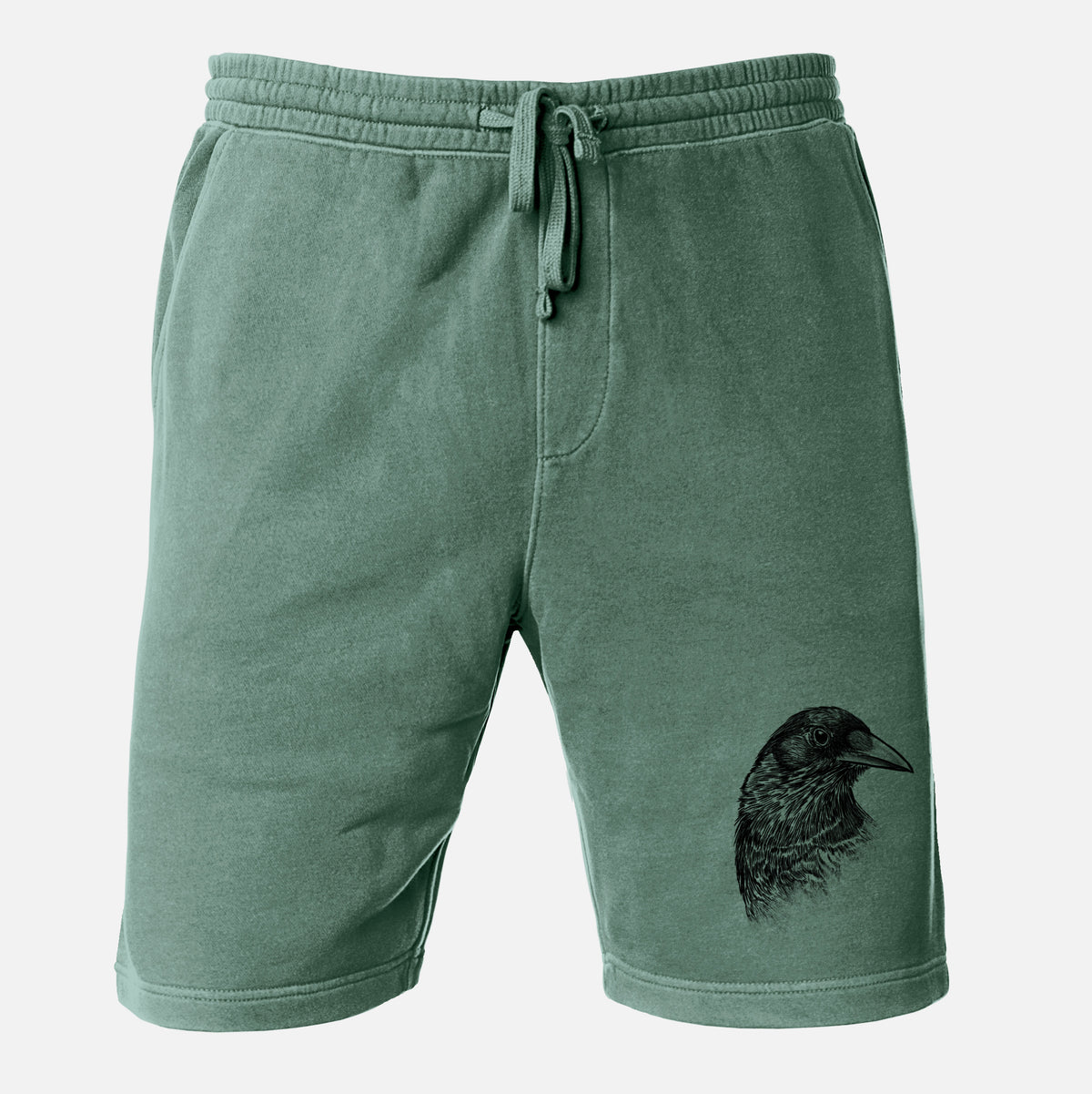 American Crow Bust - Corvus brachyrhynchos - Unisex Pigment Dyed Shorts