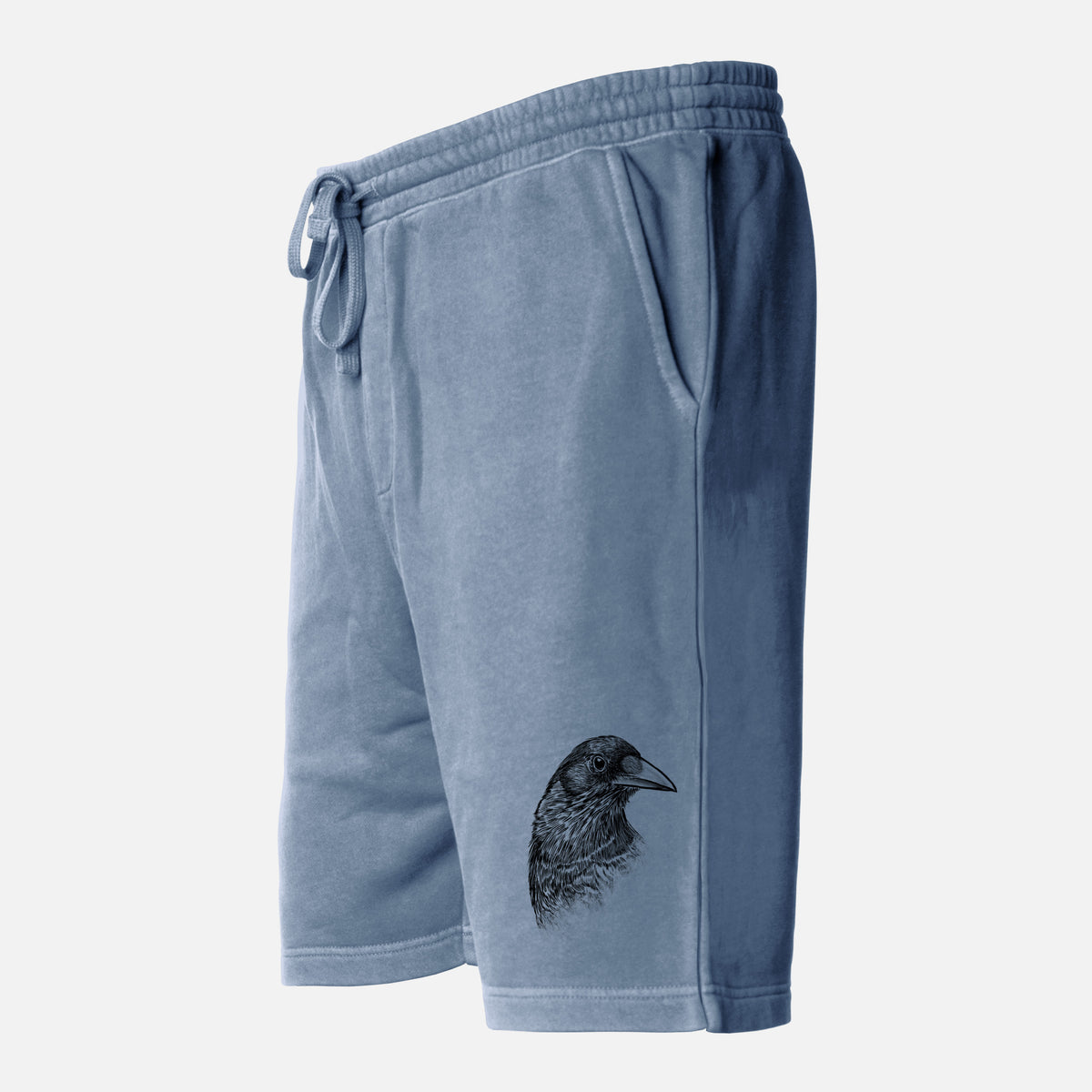 American Crow Bust - Corvus brachyrhynchos - Unisex Pigment Dyed Shorts