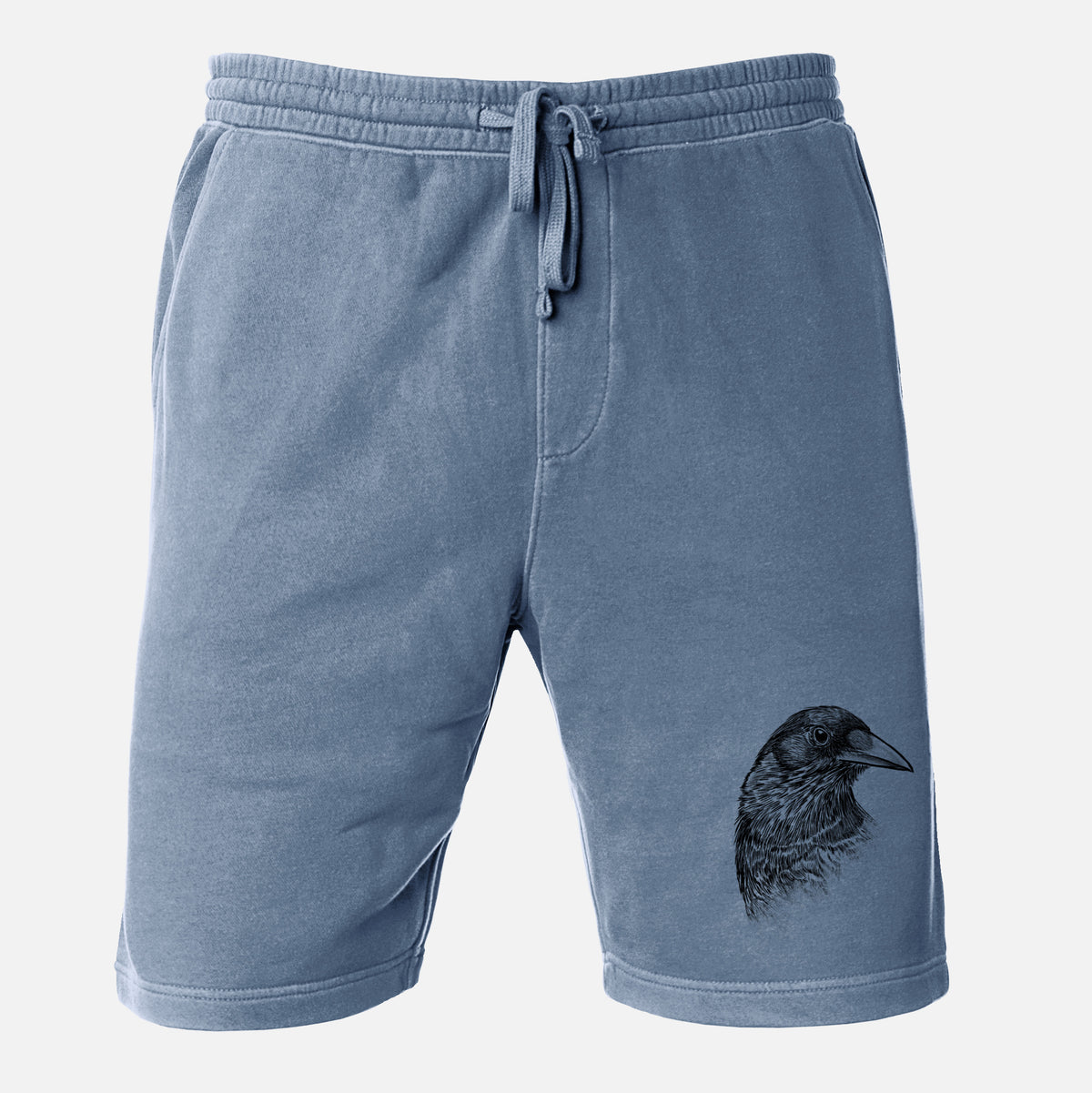 American Crow Bust - Corvus brachyrhynchos - Unisex Pigment Dyed Shorts