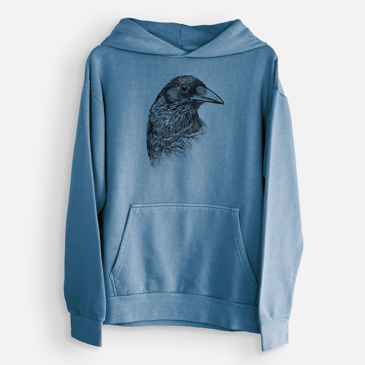 American Crow Bust - Corvus brachyrhynchos  - Urban Heavyweight Hoodie