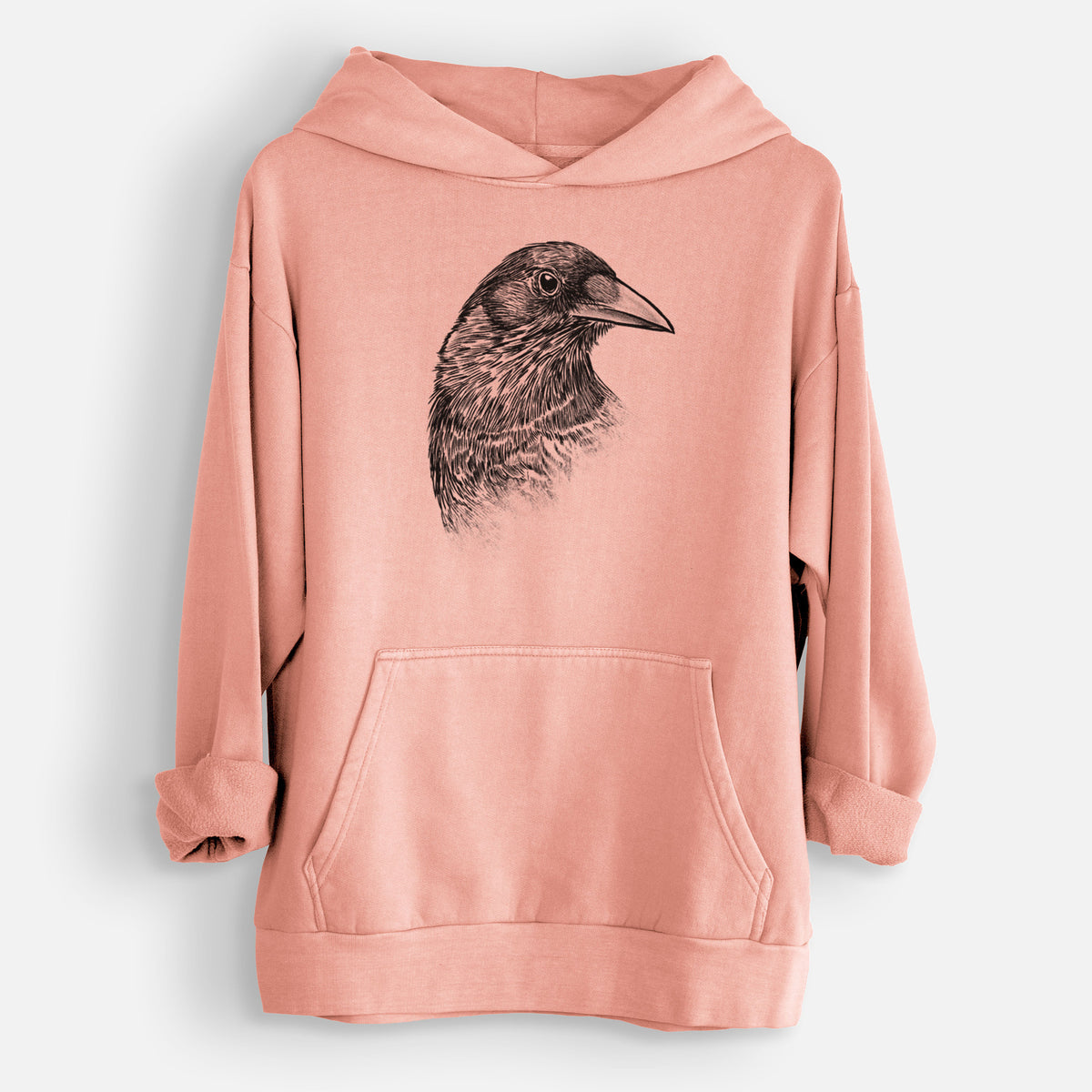 American Crow Bust - Corvus brachyrhynchos  - Urban Heavyweight Hoodie