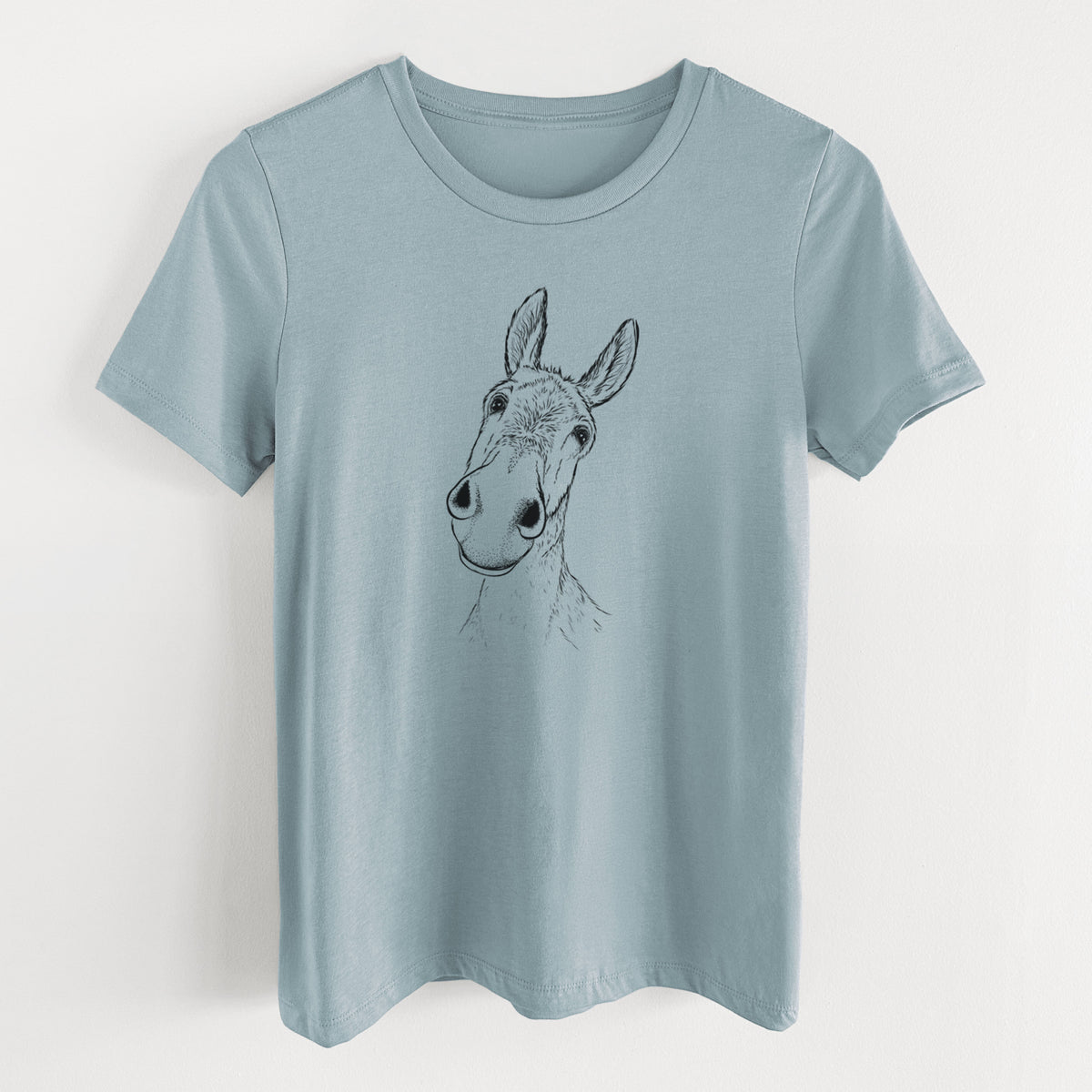 Curious Donkey - Women&#39;s Lightweight Relaxed Fit 100% Cotton Crewneck