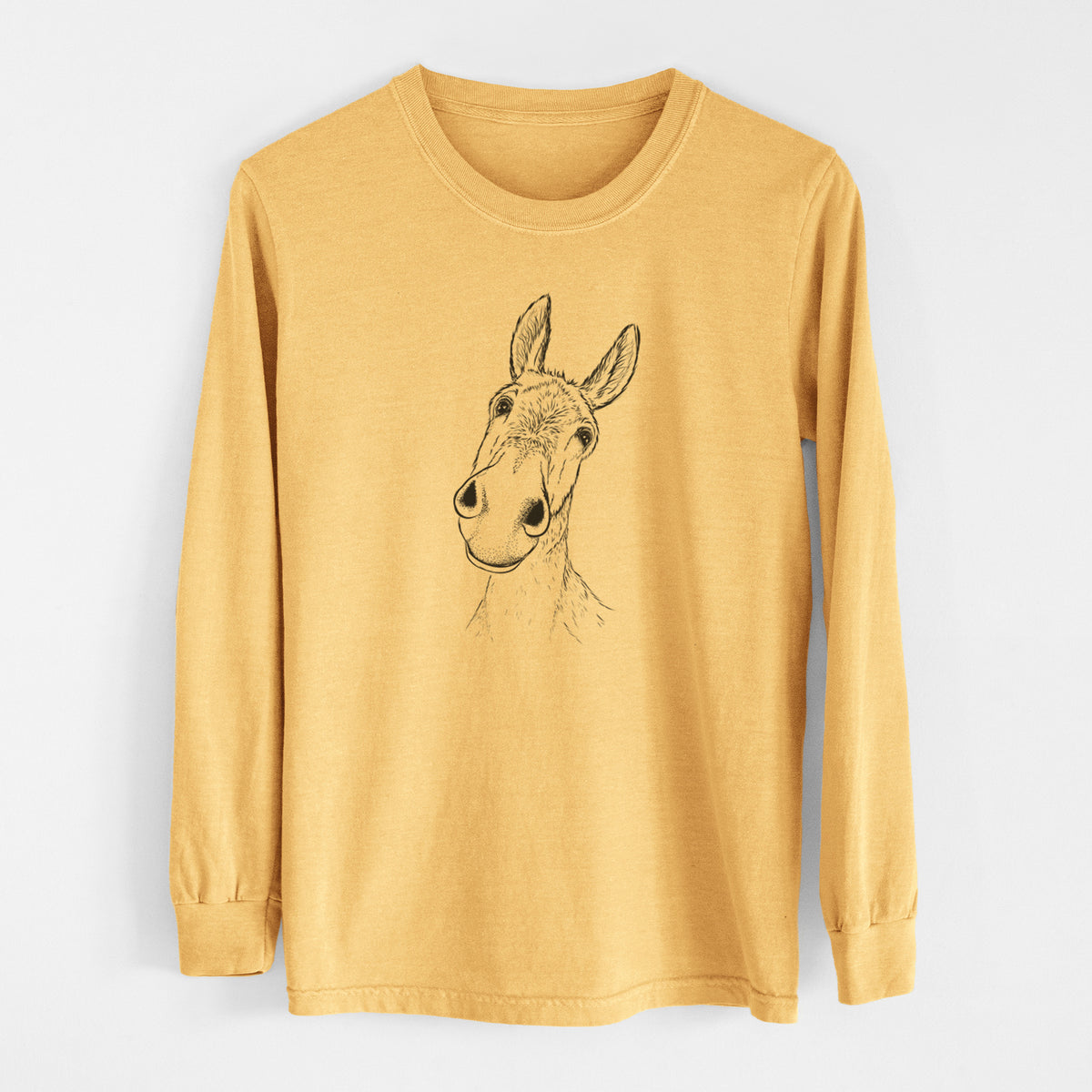 Curious Donkey - Men&#39;s Heavyweight 100% Cotton Long Sleeve