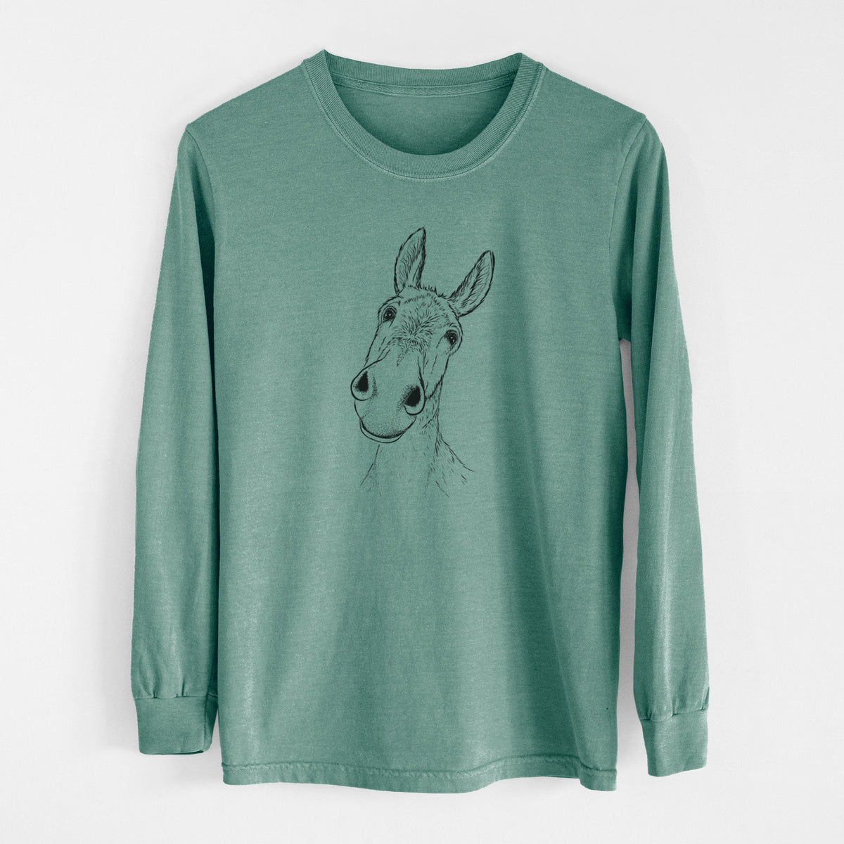 Curious Donkey - Men&#39;s Heavyweight 100% Cotton Long Sleeve