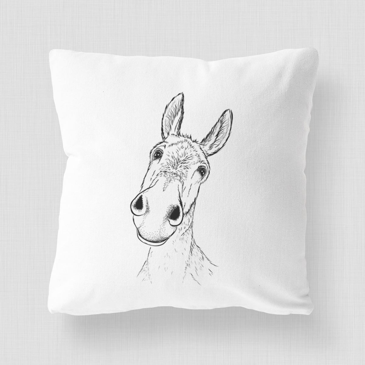 Curious Donkey - Throw Pillow Cover