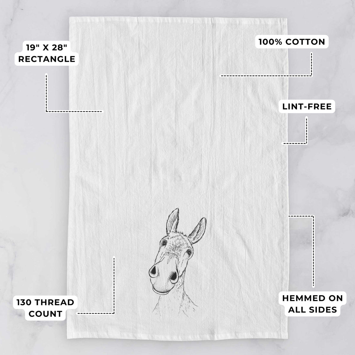 Curious Donkey Tea Towel