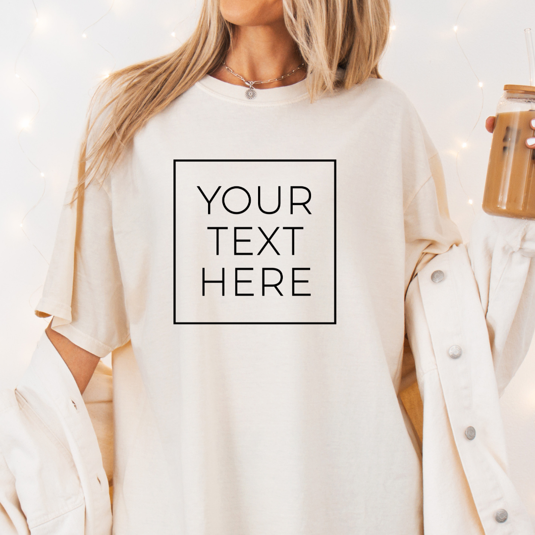 Custom Create Your Own Boxed Design - Unisex Comfort Colors Garment-Dyed Heavyweight T-shirt