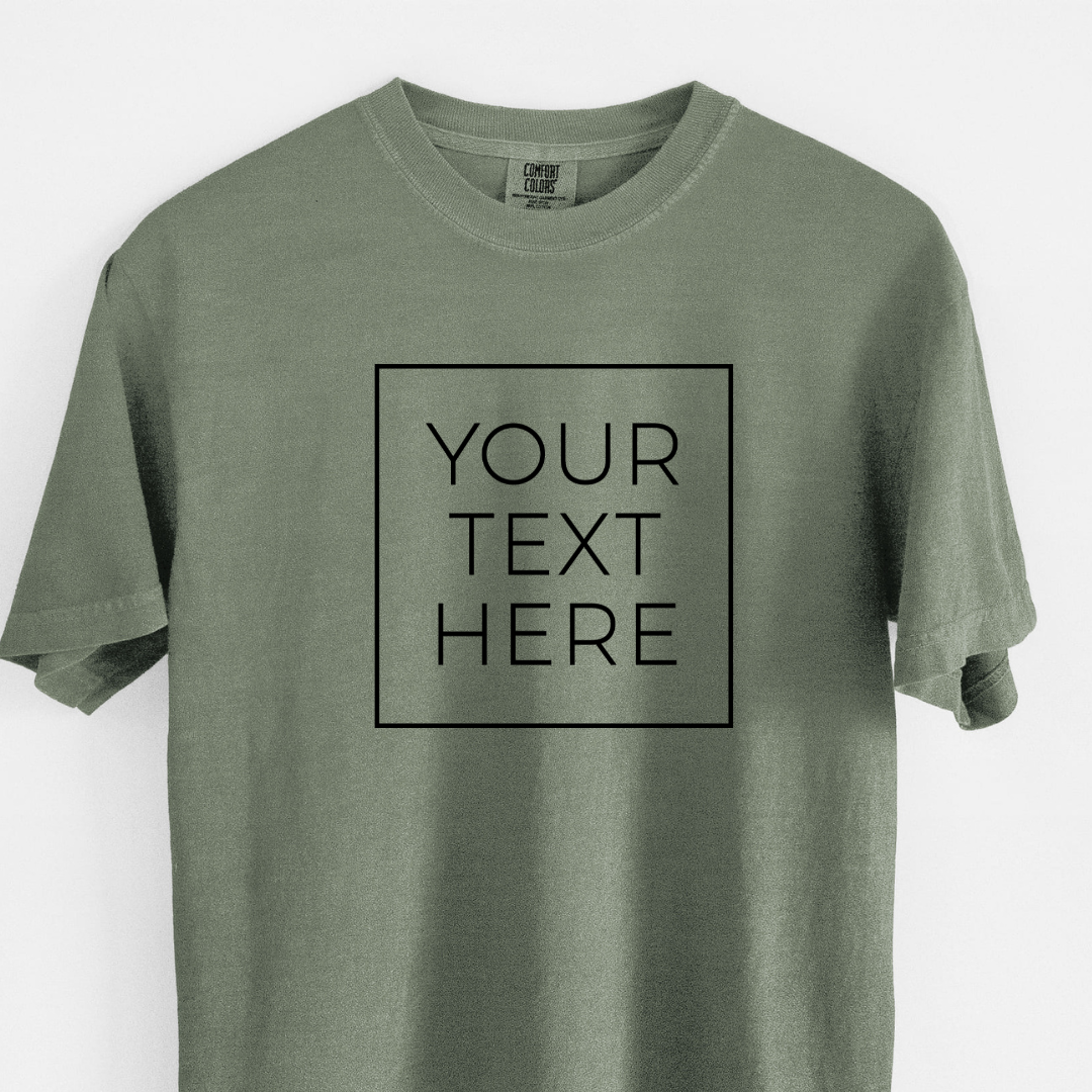 Custom Create Your Own Boxed Design - Unisex Comfort Colors Garment-Dyed Heavyweight T-shirt