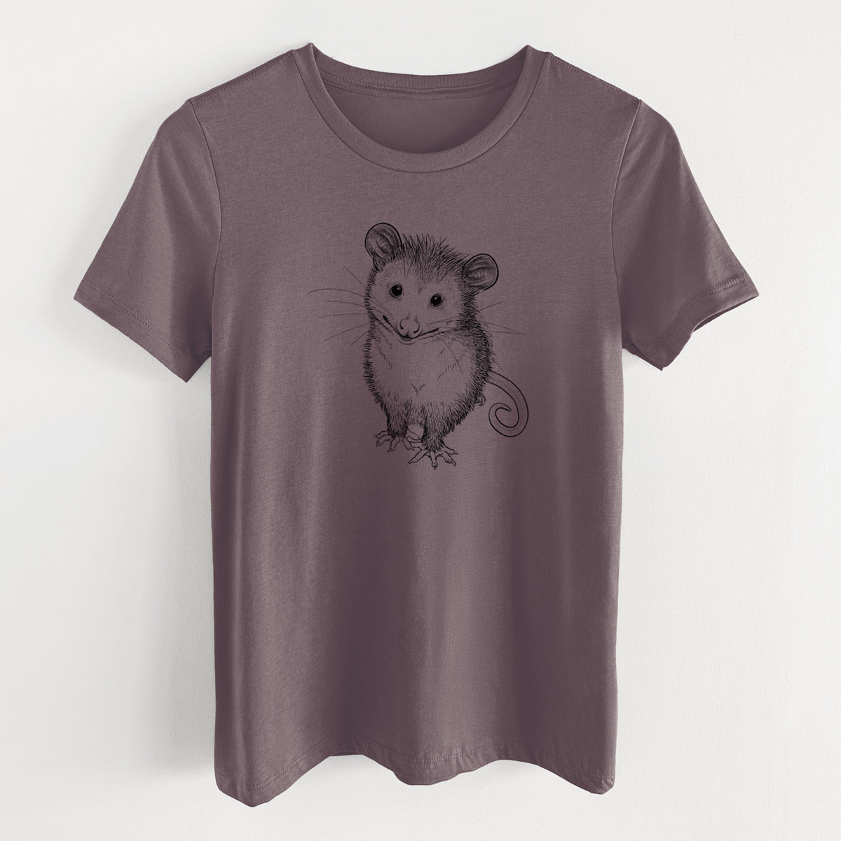 Cute Opossum - Women&#39;s Lightweight Relaxed Fit 100% Cotton Crewneck