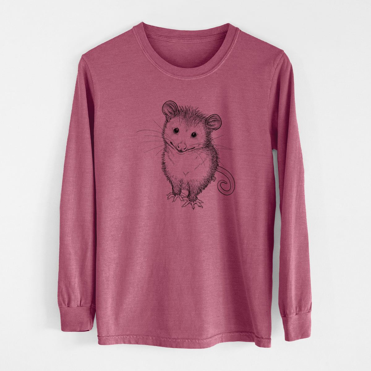 Cute Opossum - Men&#39;s Heavyweight 100% Cotton Long Sleeve