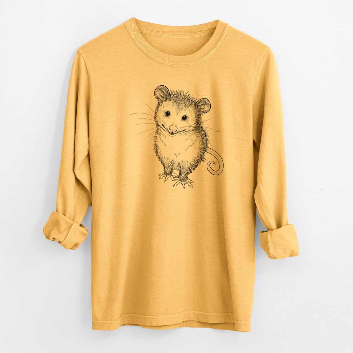 Cute Opossum - Men&#39;s Heavyweight 100% Cotton Long Sleeve