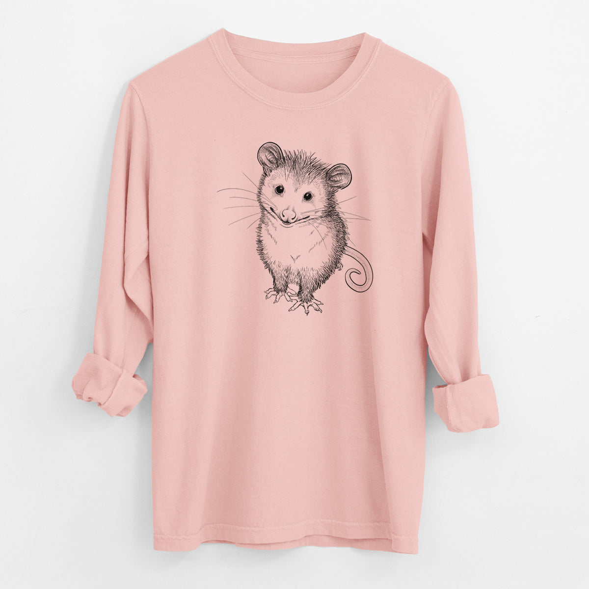 Cute Opossum - Men&#39;s Heavyweight 100% Cotton Long Sleeve