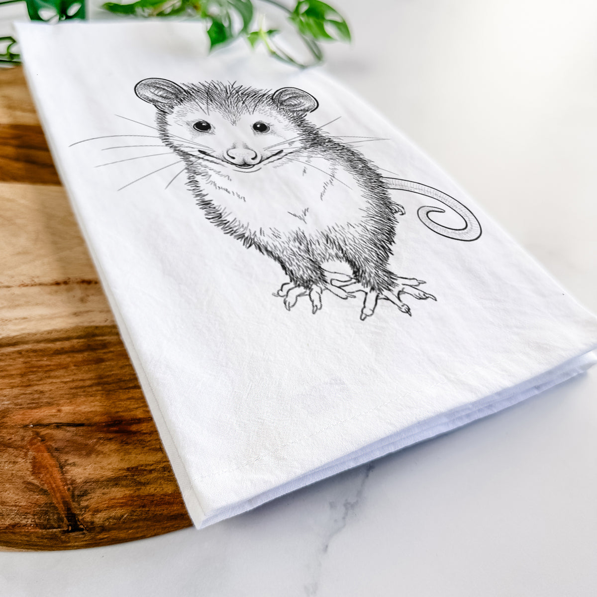 Cute Opossum Tea Towel