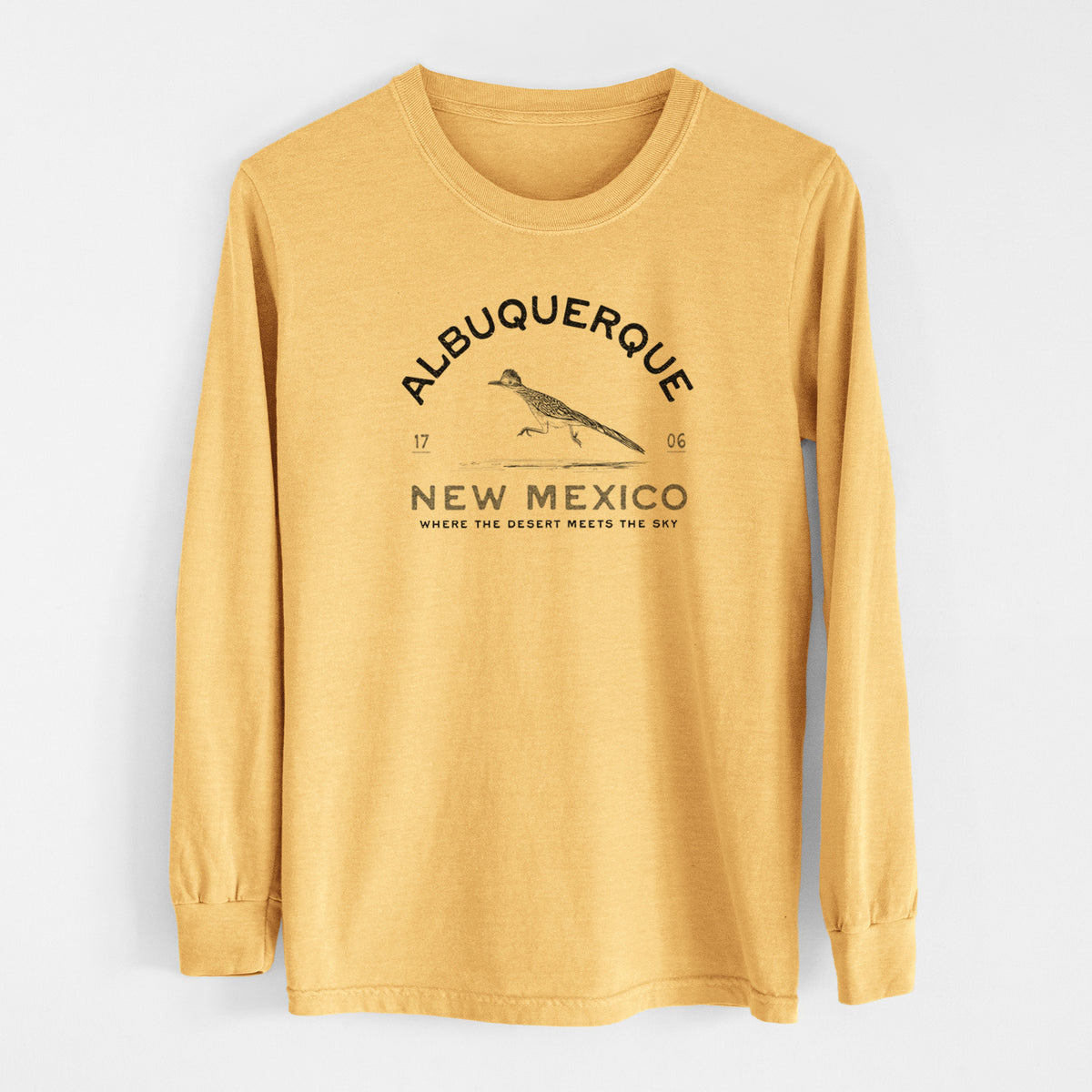 Albuquerque New Mexico Roadrunner - Men&#39;s Heavyweight 100% Cotton Long Sleeve