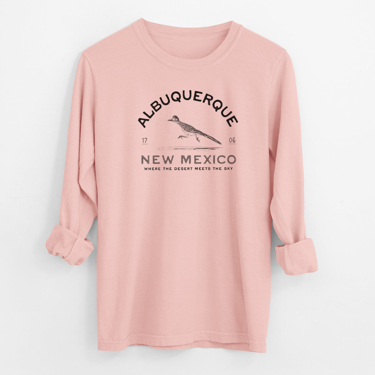 Albuquerque New Mexico Roadrunner - Men&#39;s Heavyweight 100% Cotton Long Sleeve