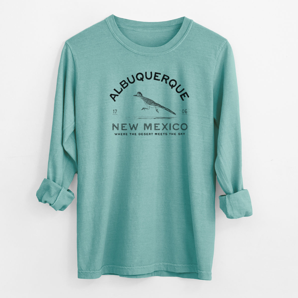 Albuquerque New Mexico Roadrunner - Men&#39;s Heavyweight 100% Cotton Long Sleeve