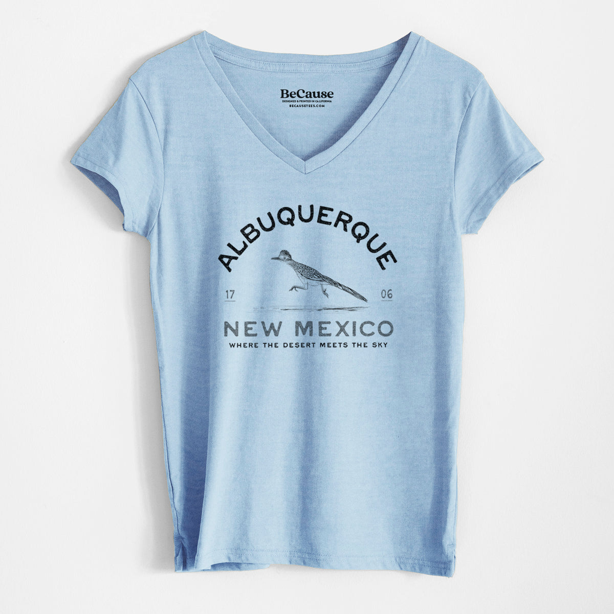 Albuquerque New Mexico Roadrunner - Women&#39;s 100% Recycled V-neck