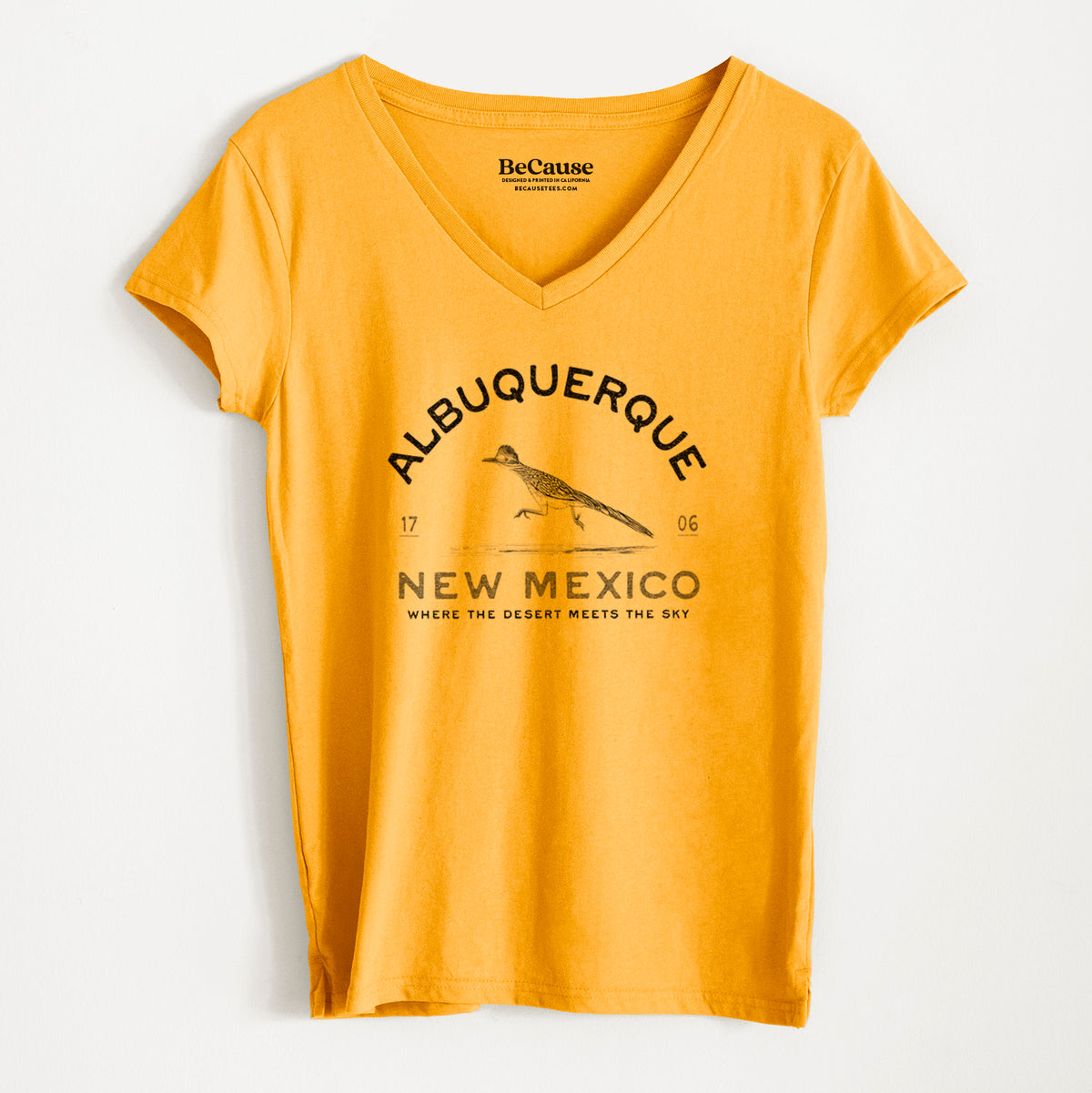 Albuquerque New Mexico Roadrunner - Women&#39;s 100% Recycled V-neck