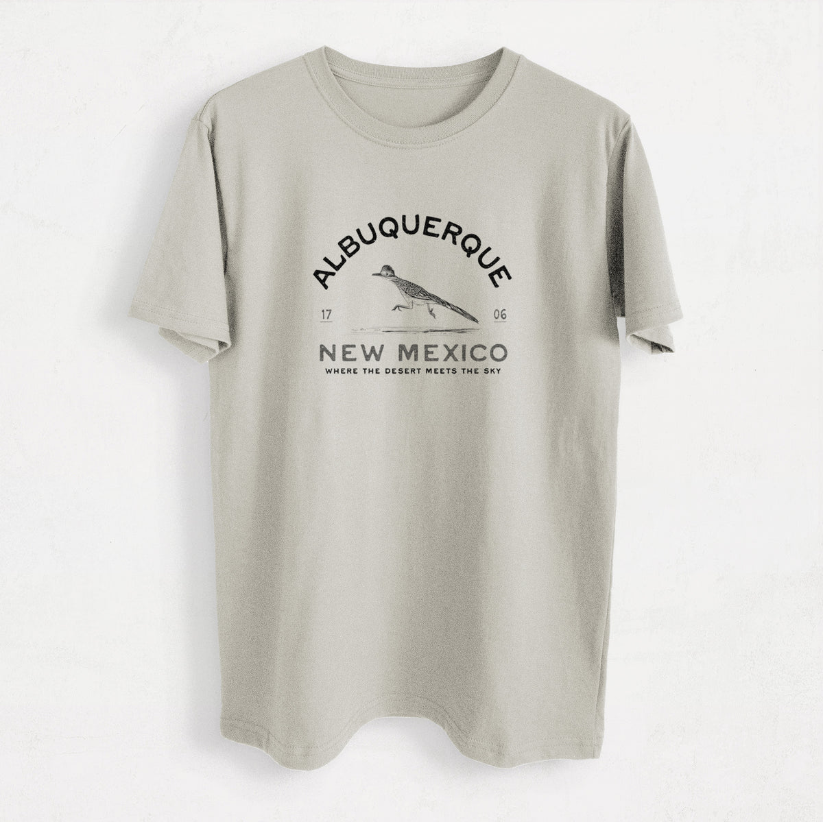 Albuquerque New Mexico Roadrunner - Heavyweight Men&#39;s 100% Organic Cotton Tee