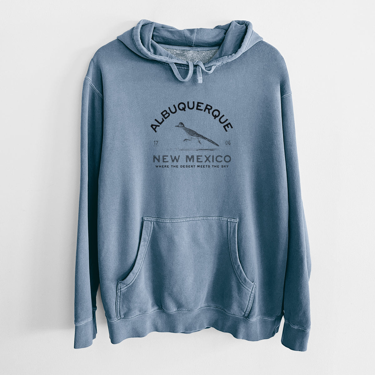 Albuquerque New Mexico Roadrunner - Unisex Pigment Dyed Hoodie