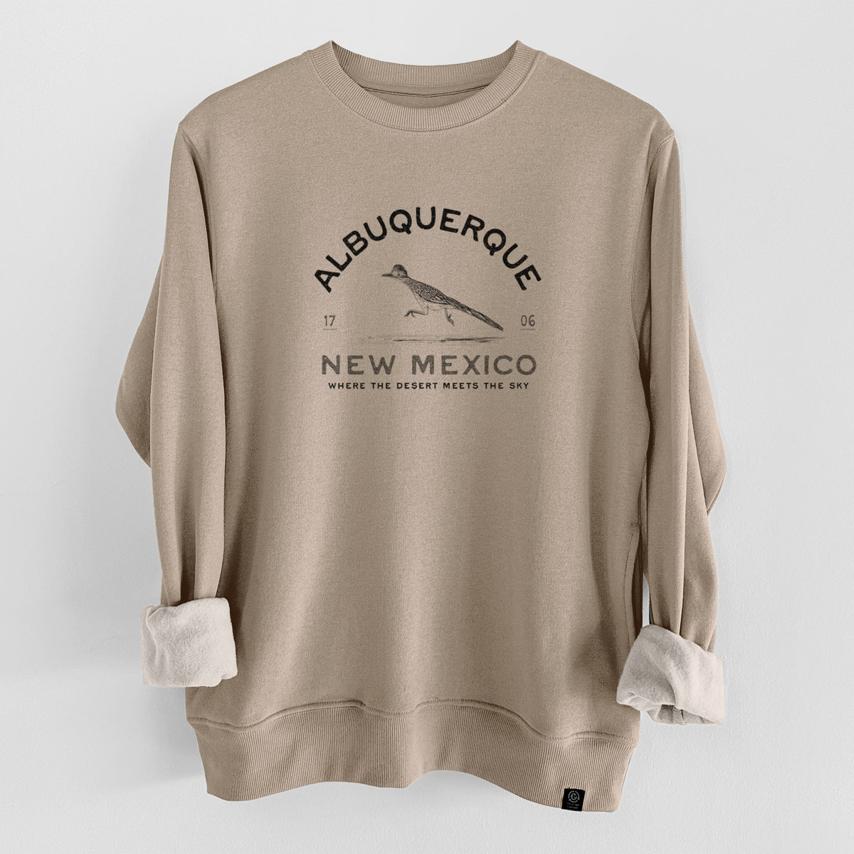 Albuquerque New Mexico Roadrunner  - Unisex Reclaimed Crewneck Sweatshirt