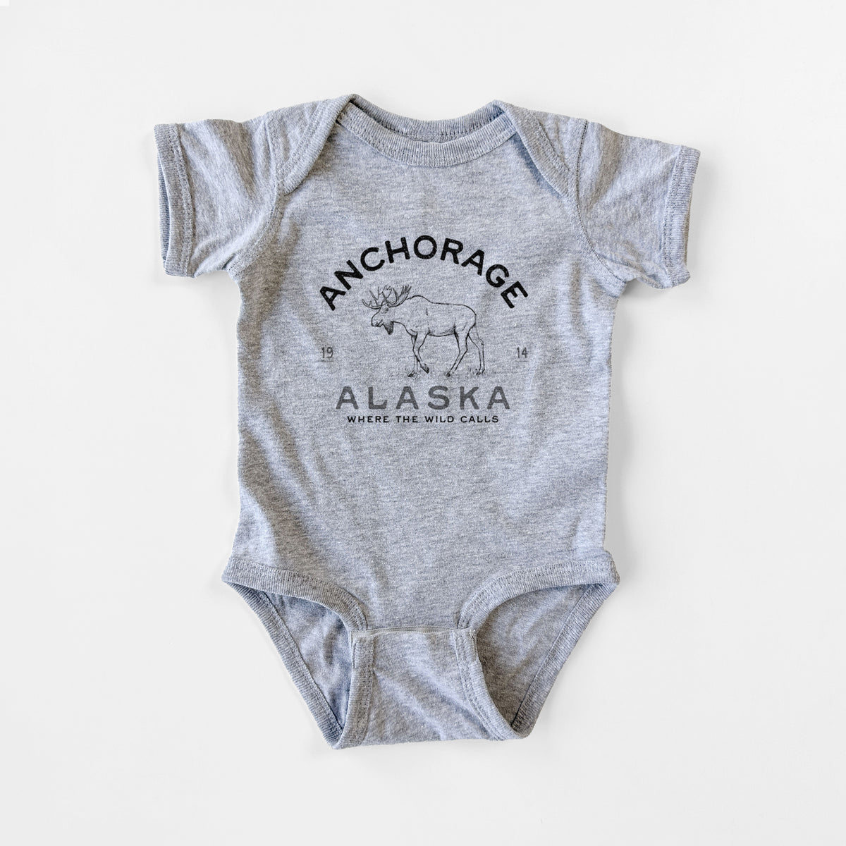 Anchorage Alaska Moose - Baby Fine Jersey Bodysuit