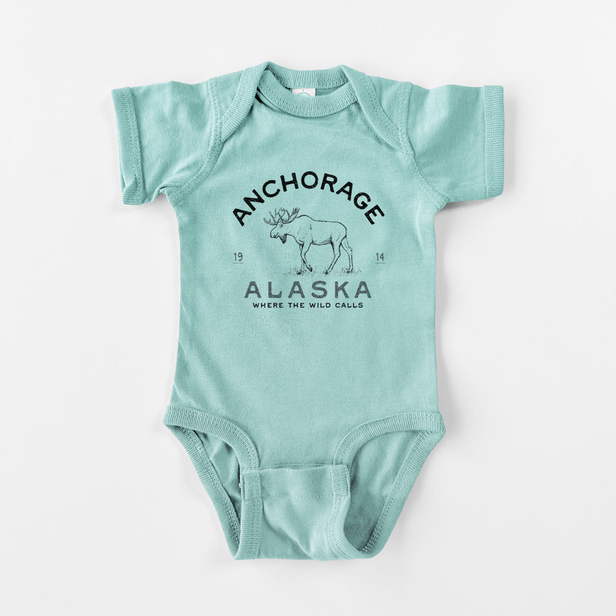 Anchorage Alaska Moose - Baby Fine Jersey Bodysuit