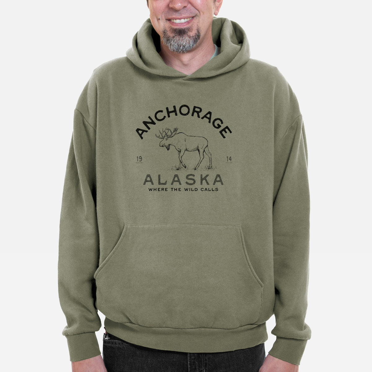 Anchorage Alaska Moose  - Bodega Midweight Hoodie