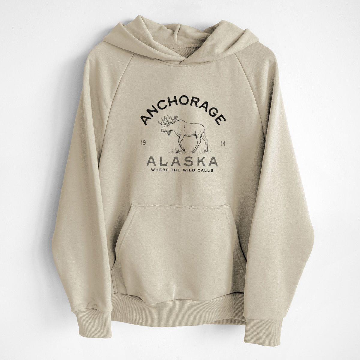 Anchorage Alaska Moose - UltraLuxe Heavyweight French Terry Hoodie