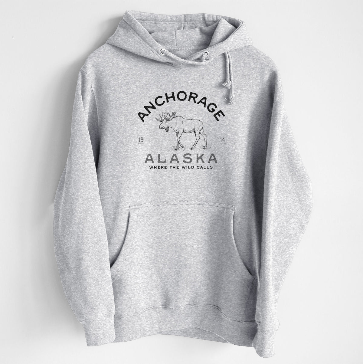 Anchorage Alaska Moose - Heavyweight Fleece Hoodie