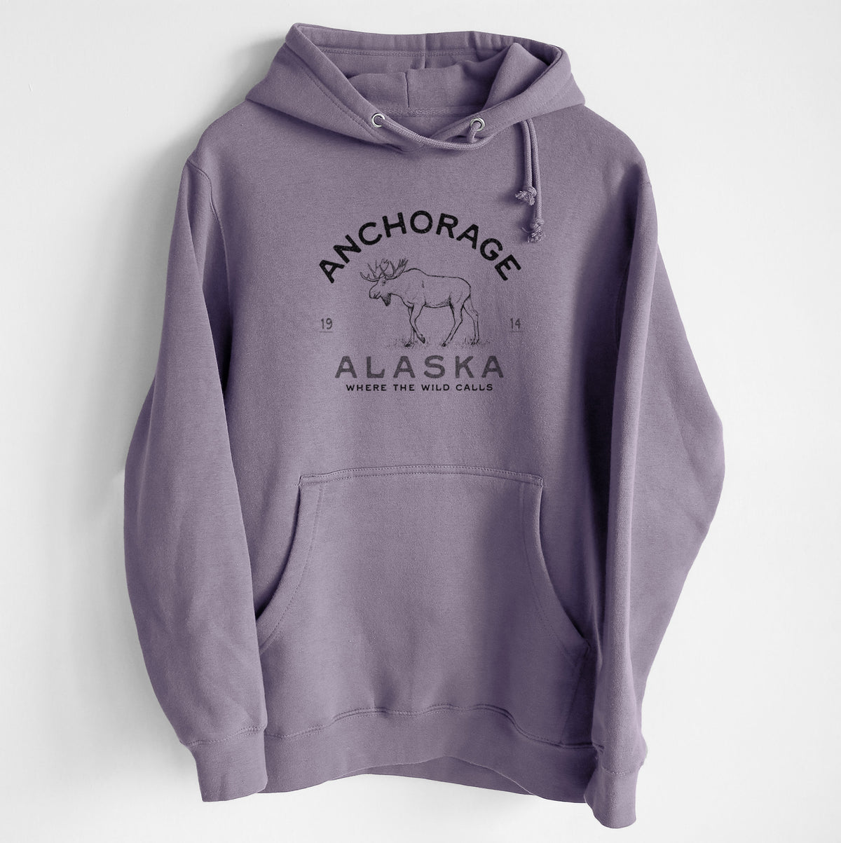 Anchorage Alaska Moose - Heavyweight Fleece Hoodie
