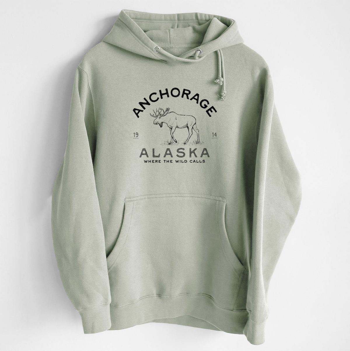 Anchorage Alaska Moose - Heavyweight Fleece Hoodie