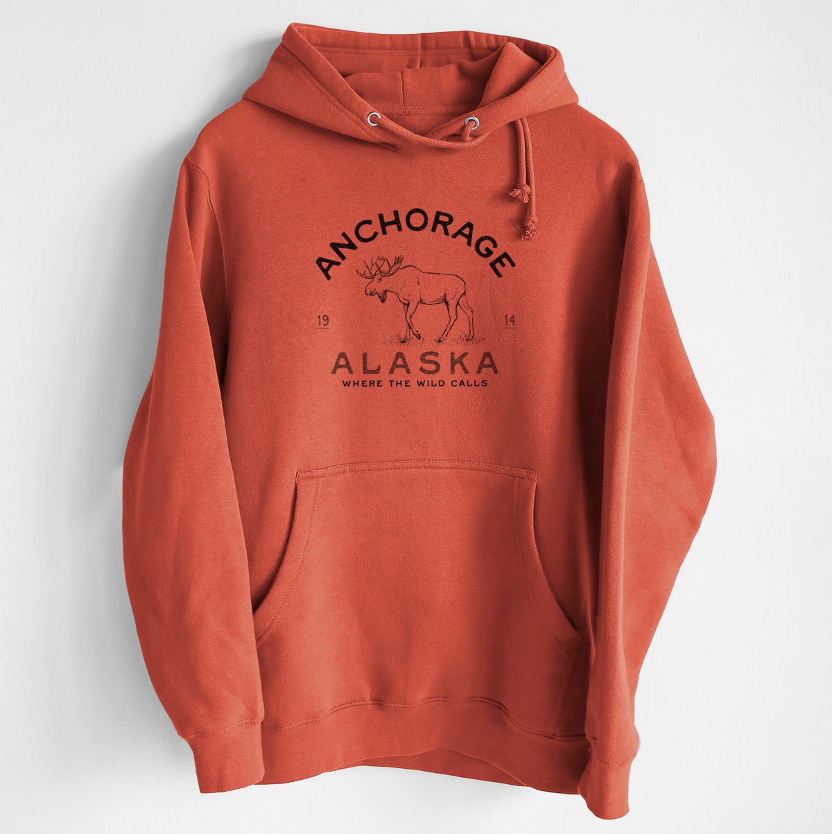 Anchorage Alaska Moose - Heavyweight Fleece Hoodie