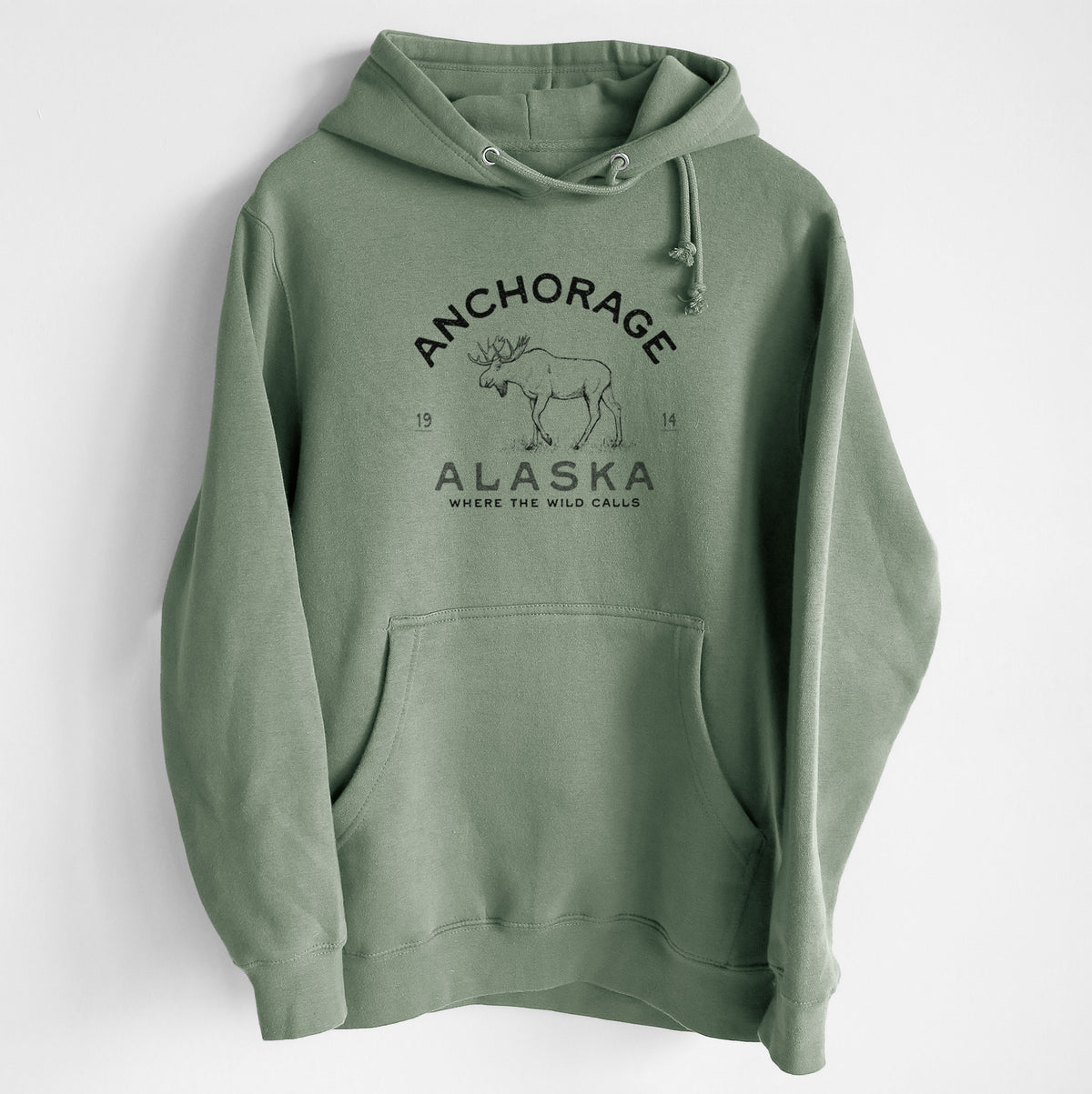 Anchorage Alaska Moose - Heavyweight Fleece Hoodie