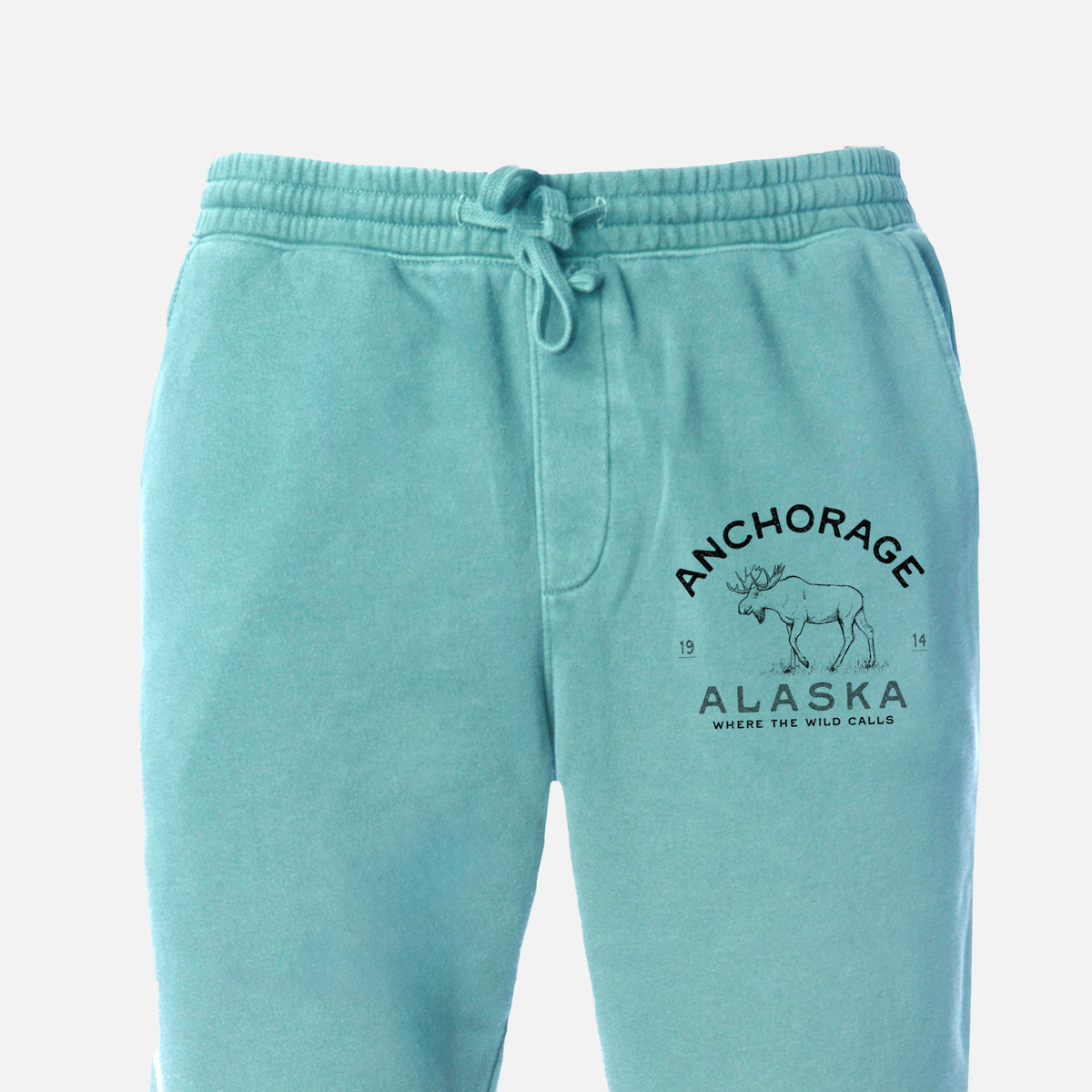 Anchorage Alaska Moose - Unisex Pigment Dyed Sweatpants