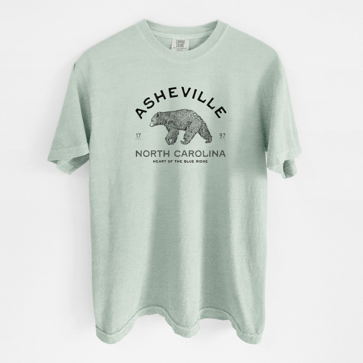 Asheville North Carolina - Black Bear - Unisex Comfort Colors Garment-Dyed Heavyweight T-shirt
