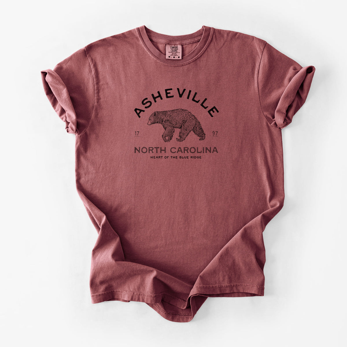 Asheville North Carolina - Black Bear - Unisex Comfort Colors Garment-Dyed Heavyweight T-shirt