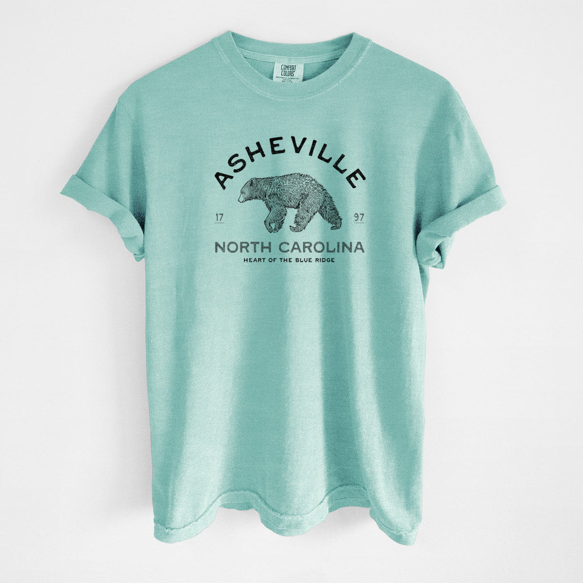 Asheville North Carolina - Black Bear - Unisex Comfort Colors Garment-Dyed Heavyweight T-shirt