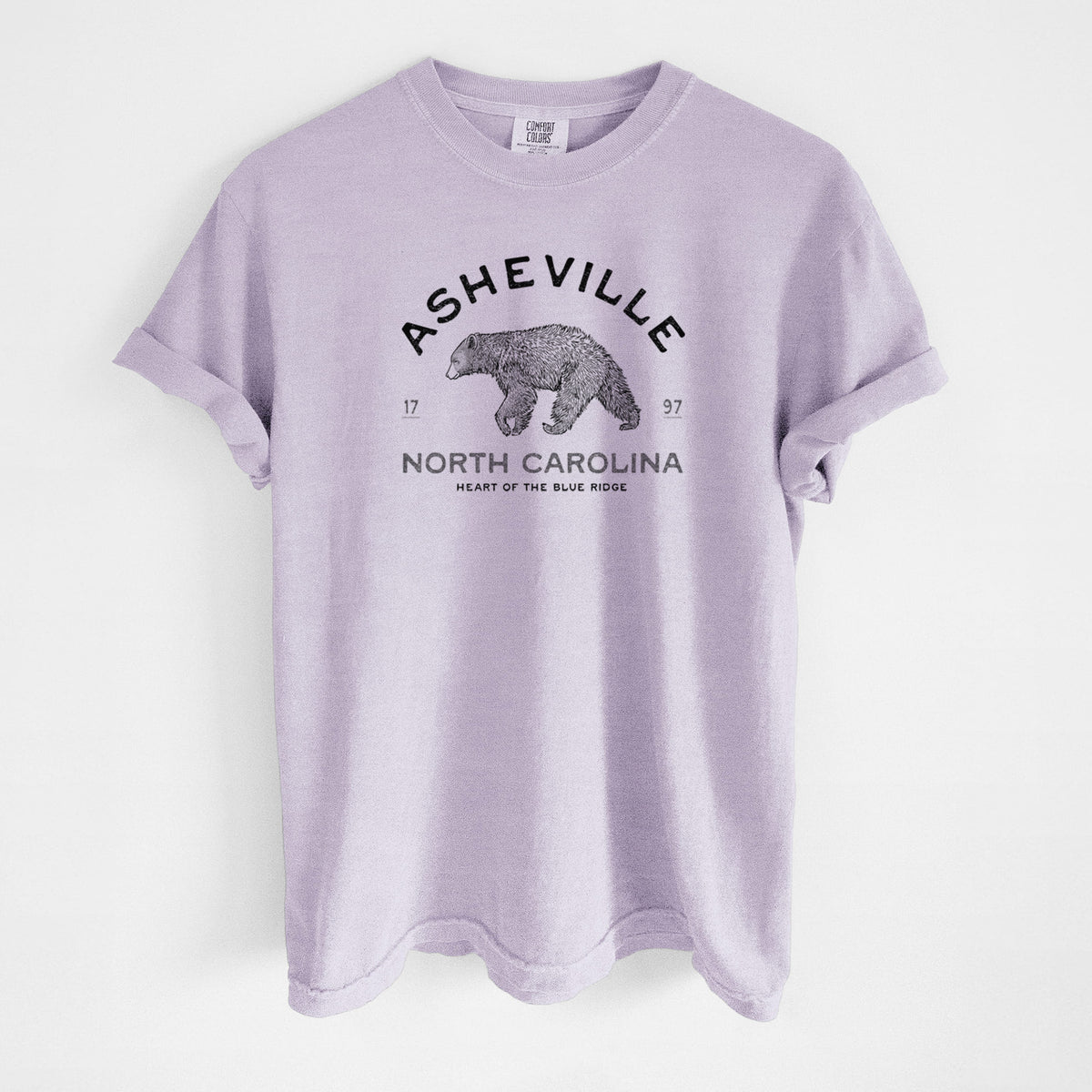 Asheville North Carolina - Black Bear - Unisex Comfort Colors Garment-Dyed Heavyweight T-shirt