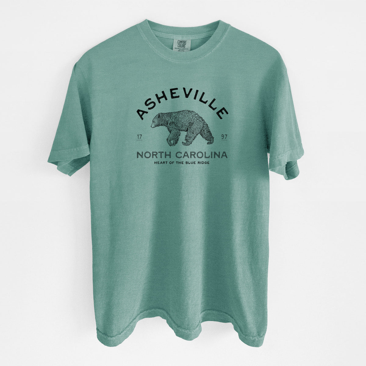 Asheville North Carolina - Black Bear - Unisex Comfort Colors Garment-Dyed Heavyweight T-shirt