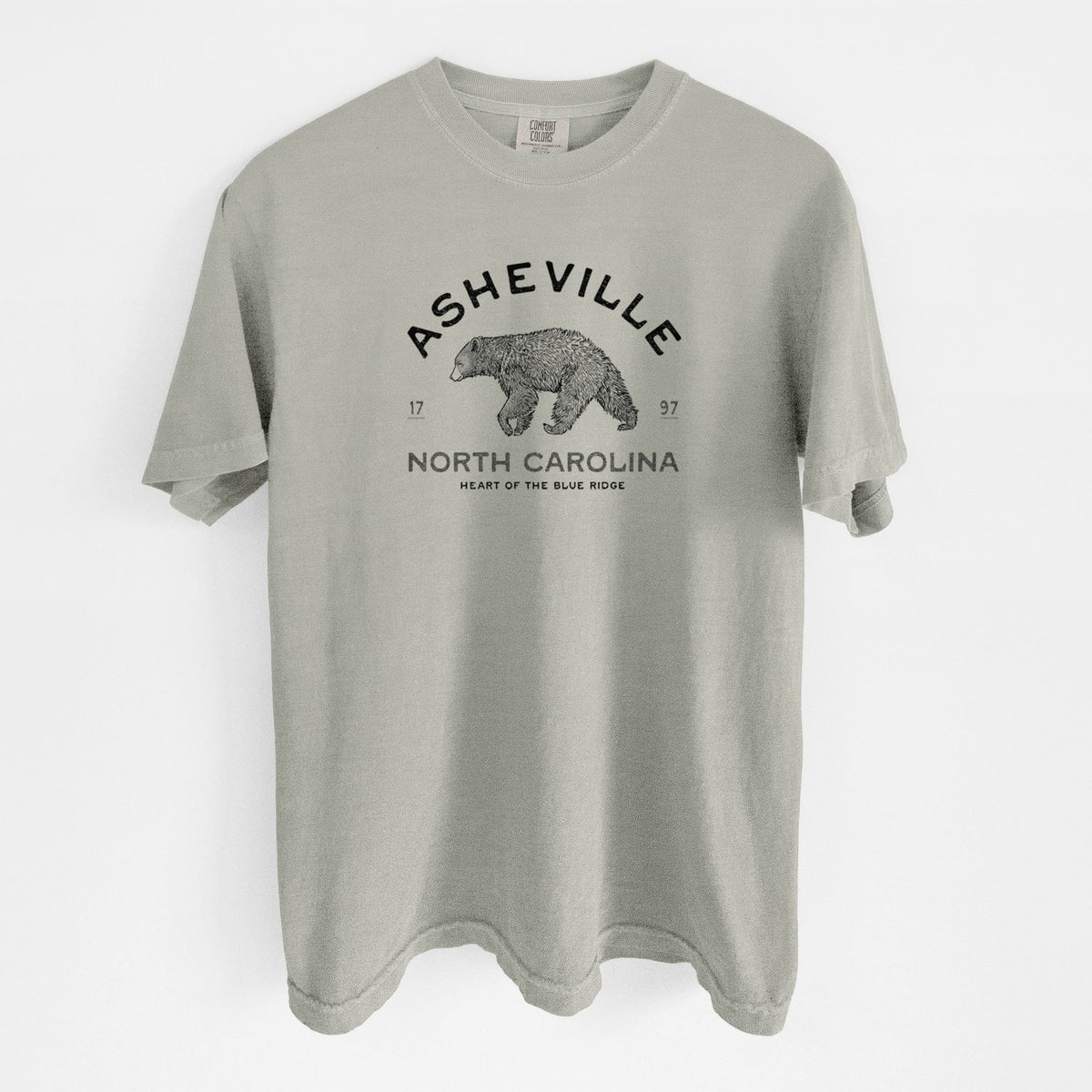 Asheville North Carolina - Black Bear - Unisex Comfort Colors Garment-Dyed Heavyweight T-shirt
