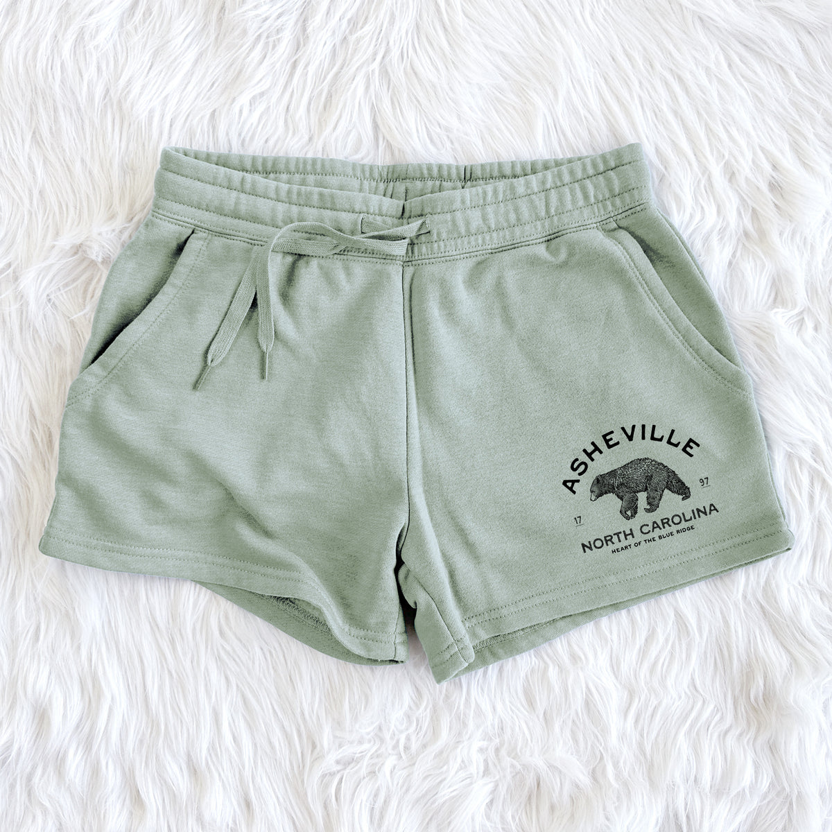 Asheville North Carolina - Black Bear - Women's Cali Wave Shorts