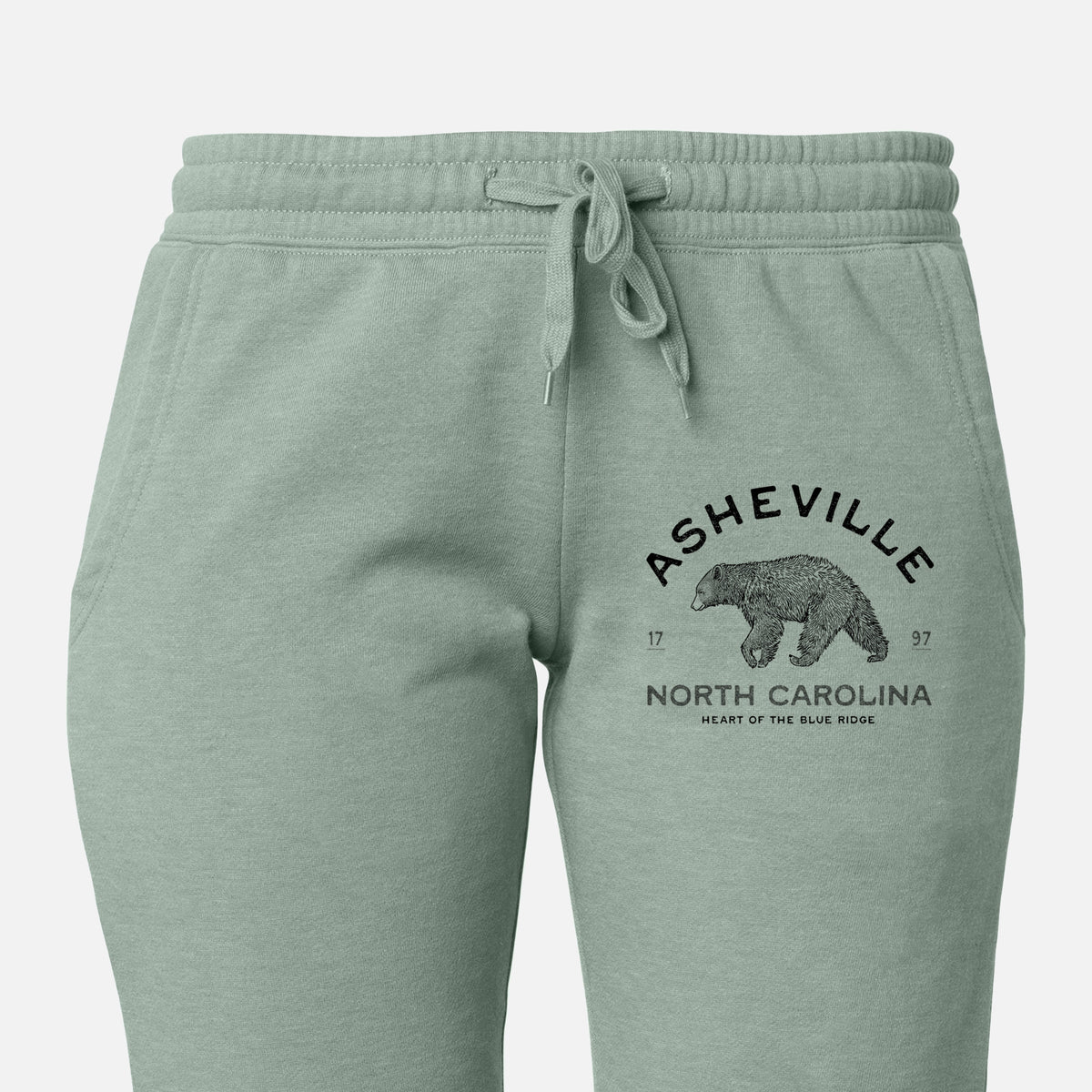 Asheville North Carolina - Black Bear - Women's Cali Wave Jogger Sweatpants