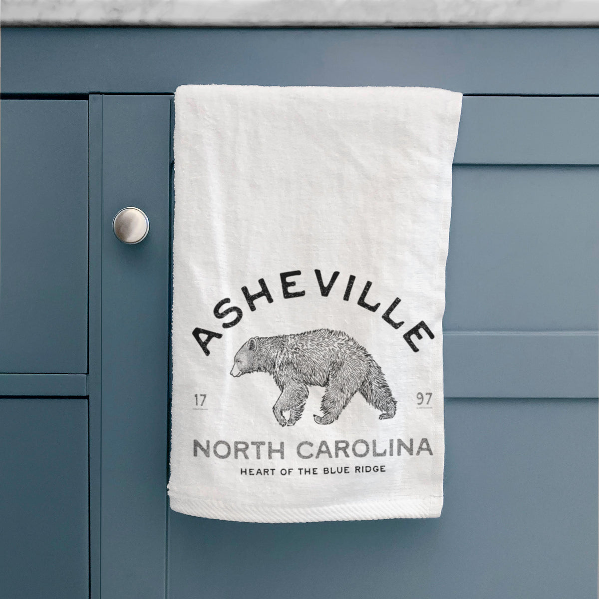 Asheville North Carolina - Black Bear Premium Decorative Hand Towel