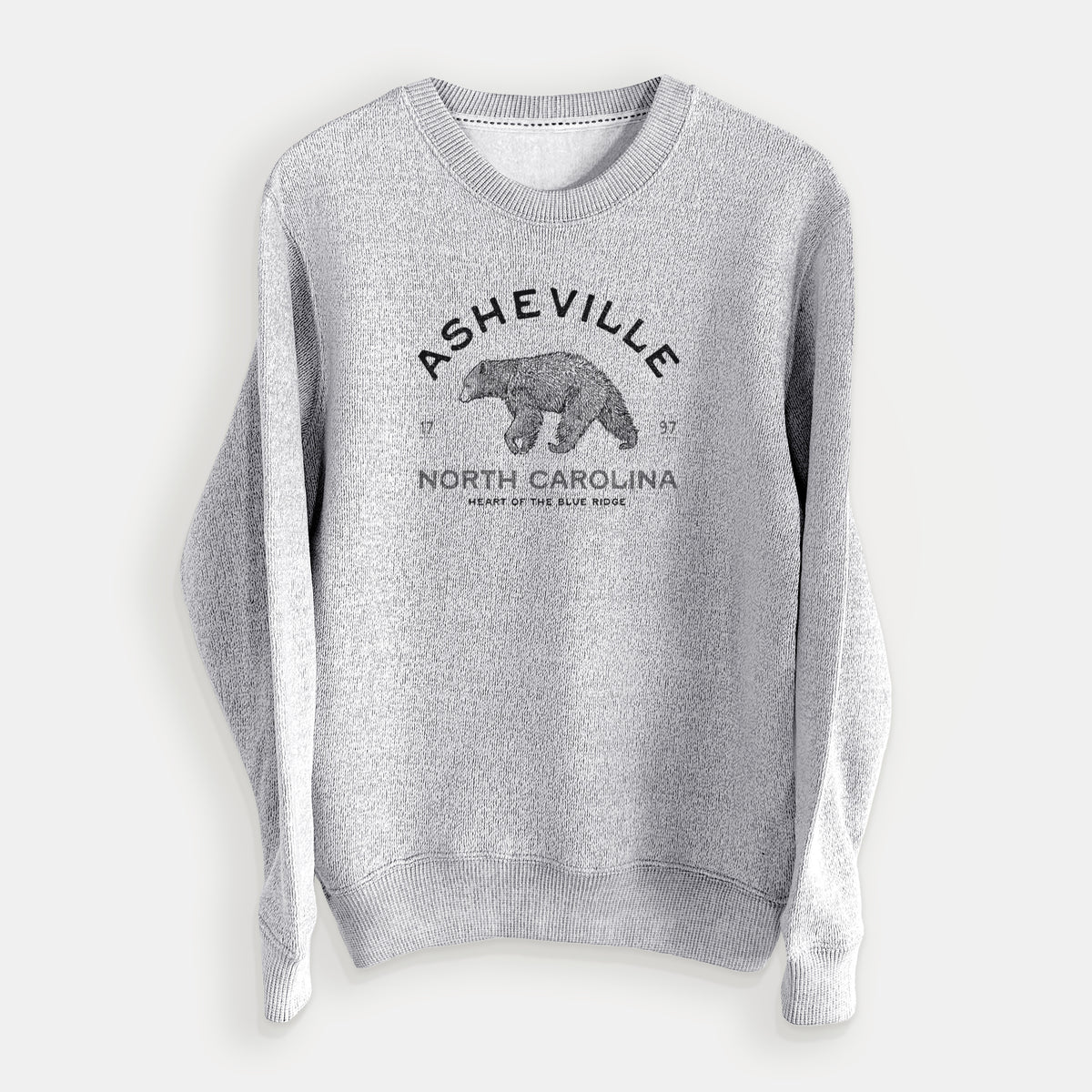 Asheville North Carolina - Black Bear - Knit Sweatshirt