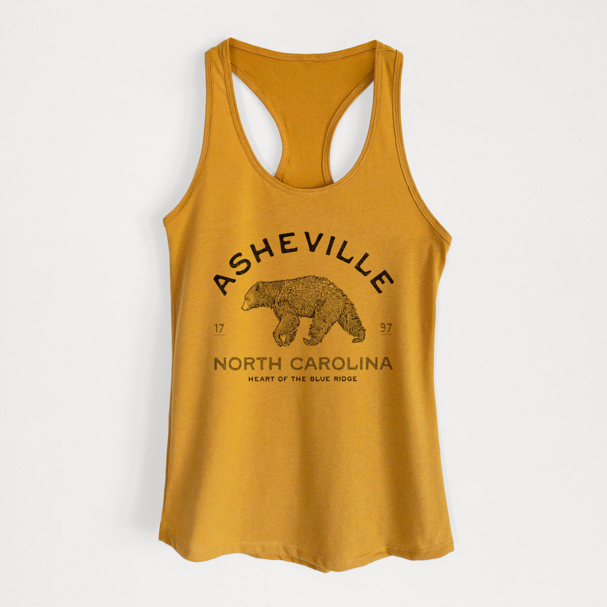 Asheville North Carolina - Black Bear - Women's Racerback Tanktop