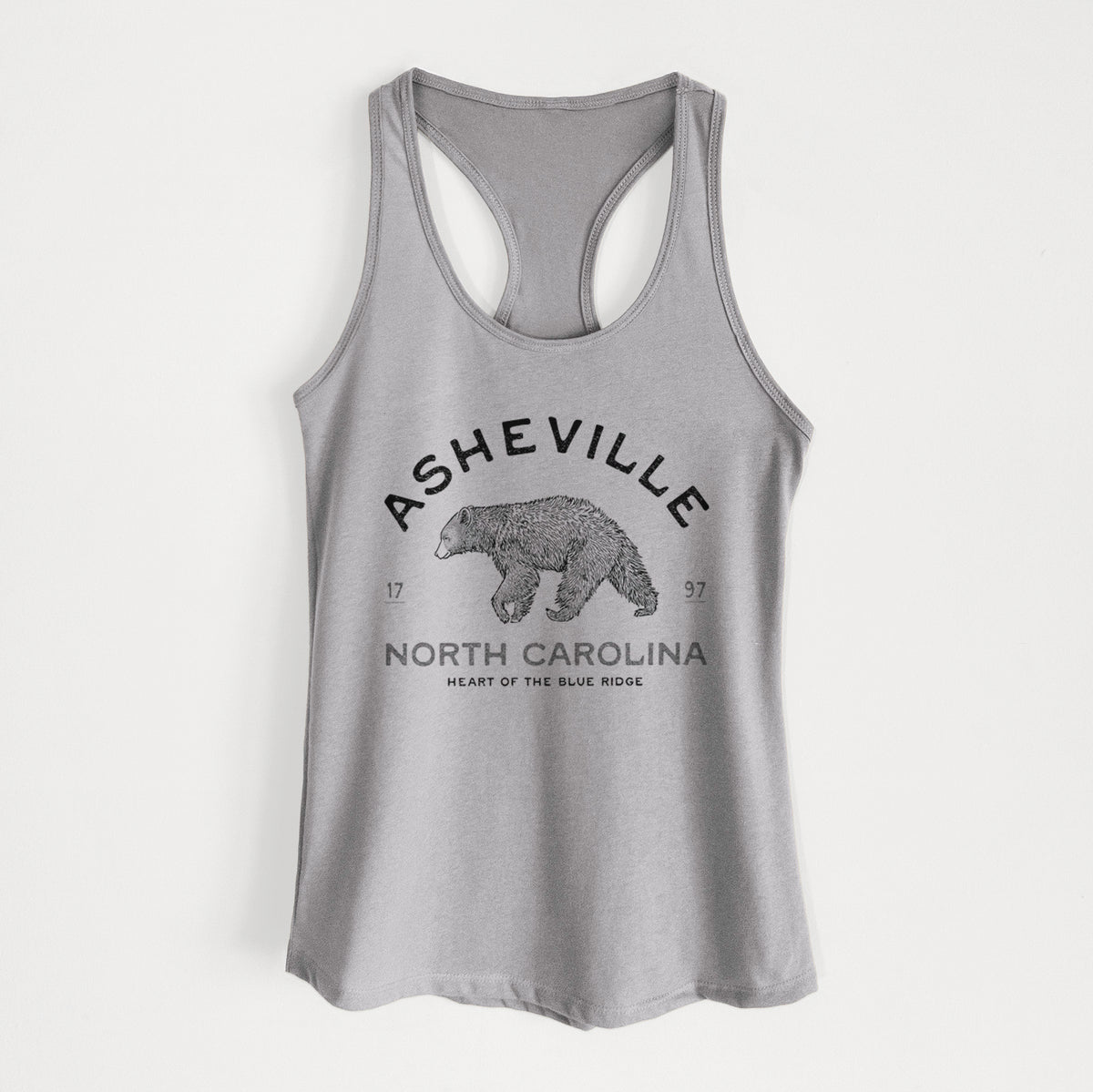Asheville North Carolina - Black Bear - Women's Racerback Tanktop