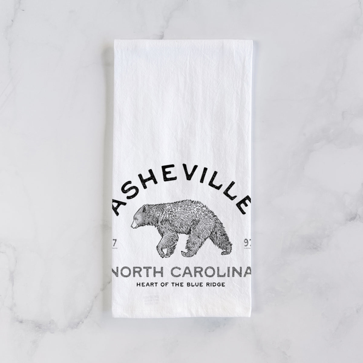 Asheville North Carolina - Black Bear Tea Towel